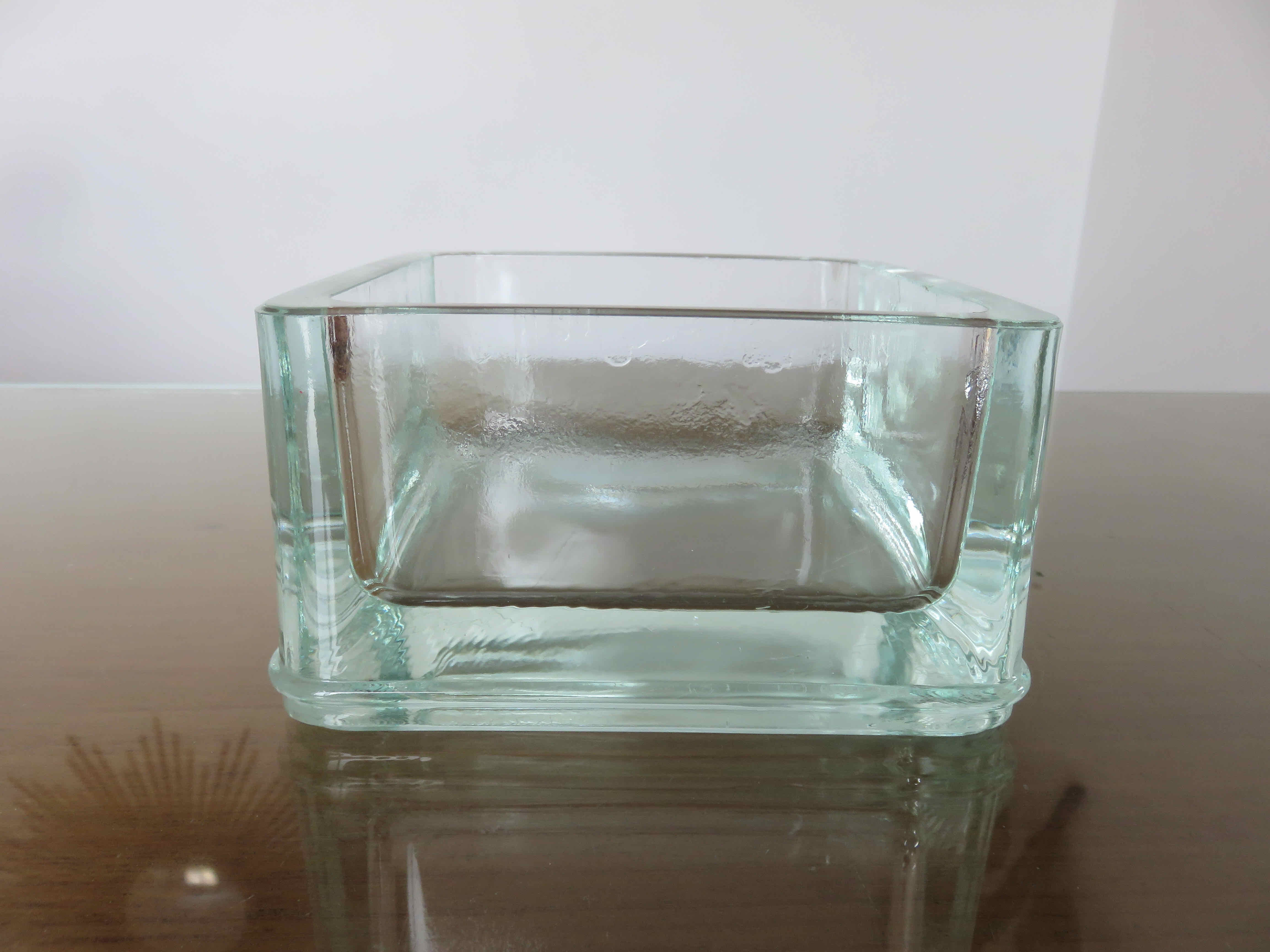 Glass pavé ashtray signed "lumax annealed" 40s 50s