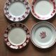 4 different plate plates on earthenware