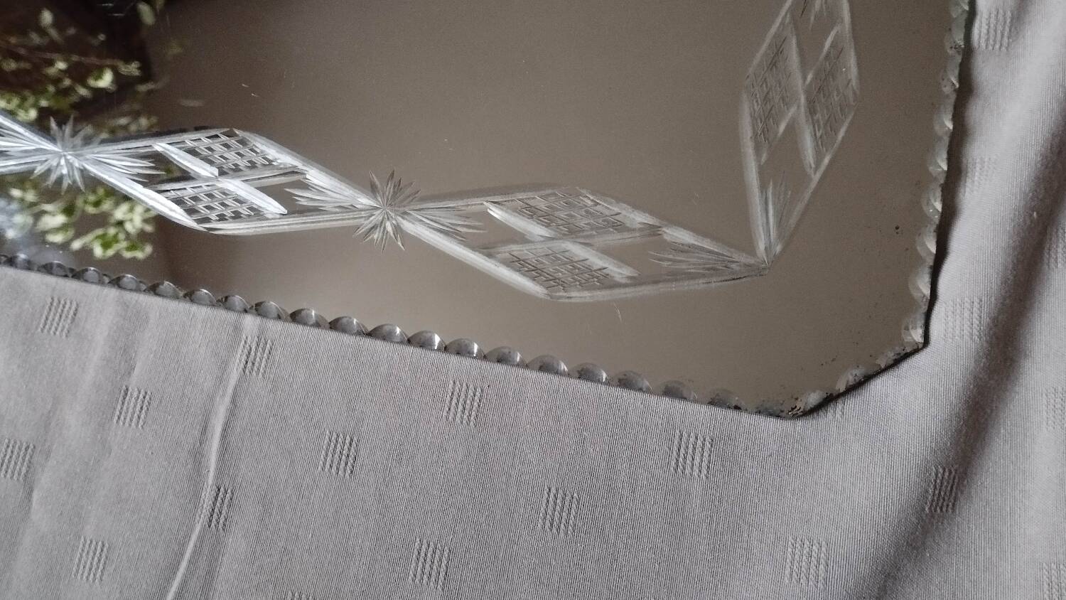 Vintage beveled mirror