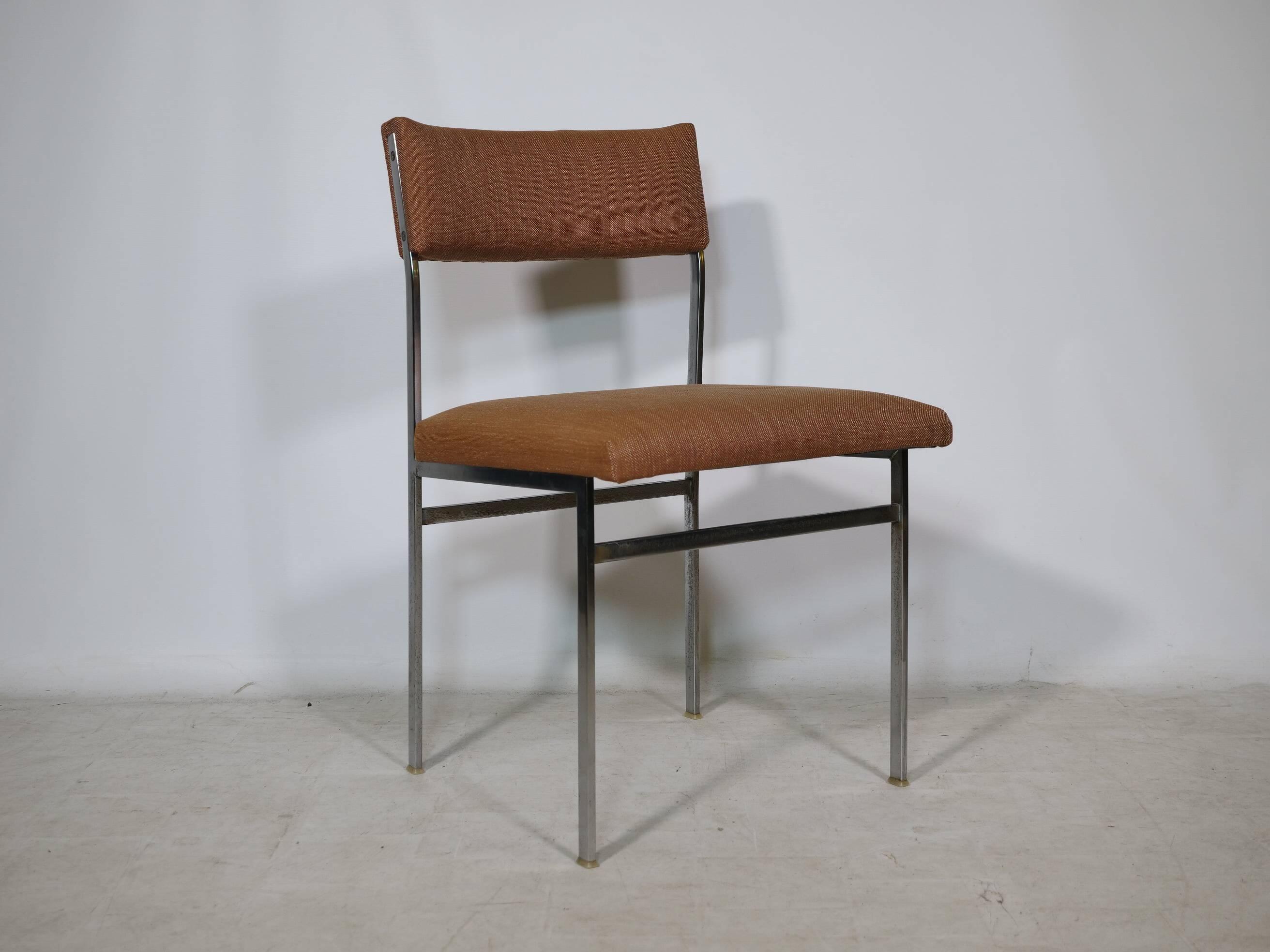 Mid Century Chairs in Chrome and Fabric, Set of 4, 1970s