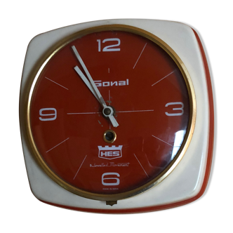 Indian HES wall clock in heavy metal case