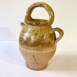 Antique Provençal jug / goat in yellow enamelled stoneware