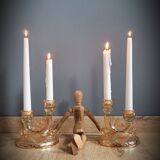 DuO pink glass candle holders