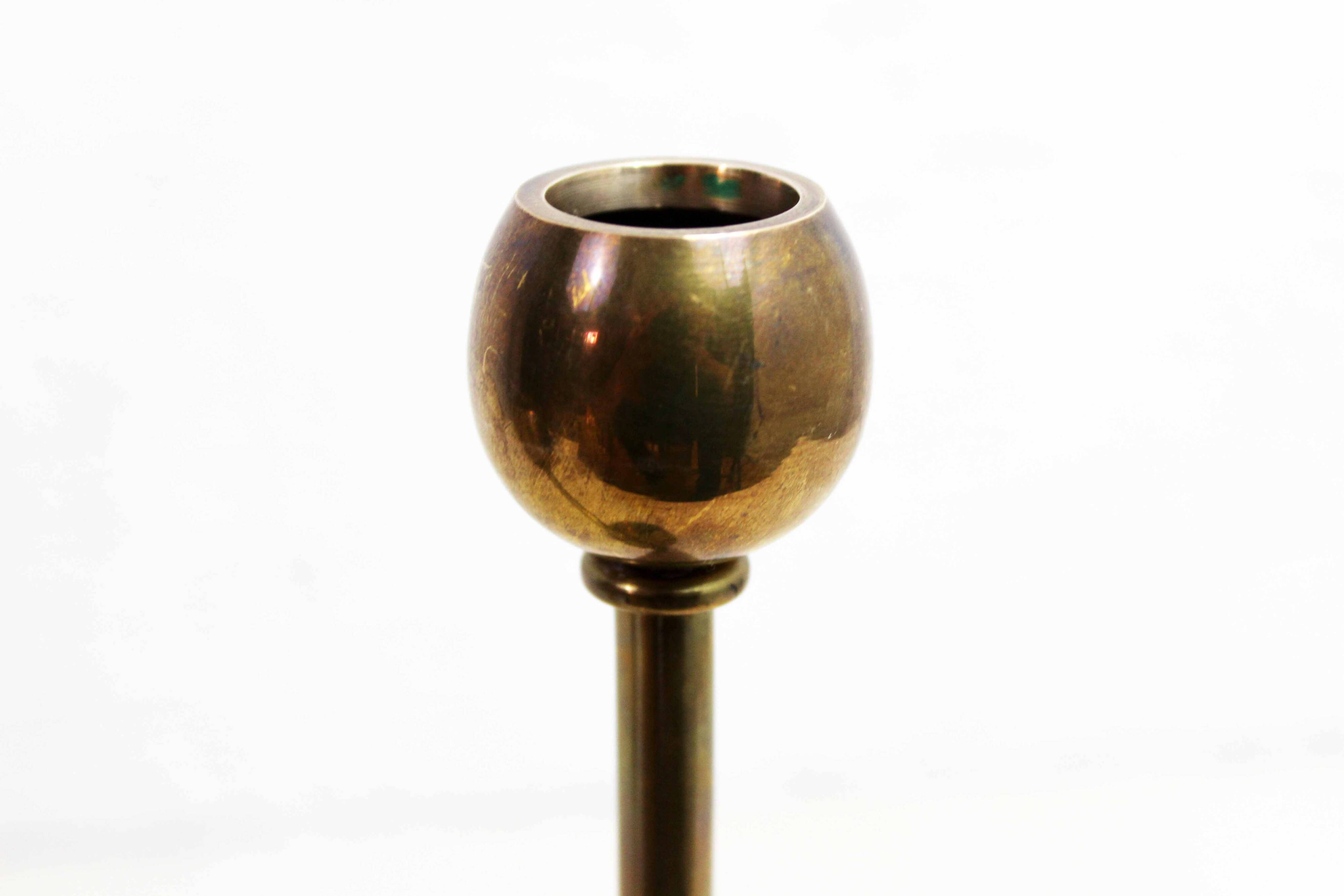 Double brass candle holder