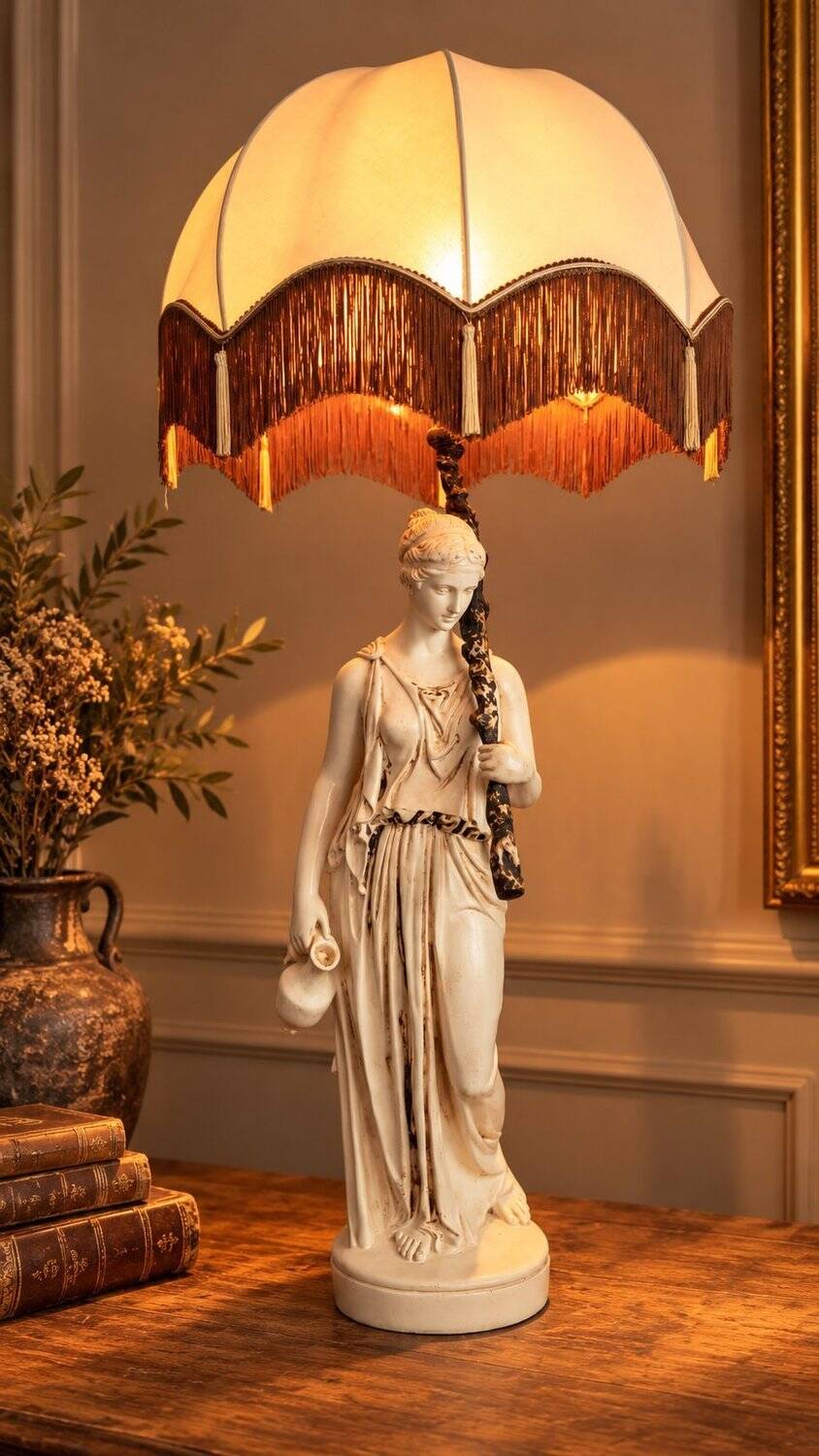 Large lamp 108 cm hebe greek goddess 1960s