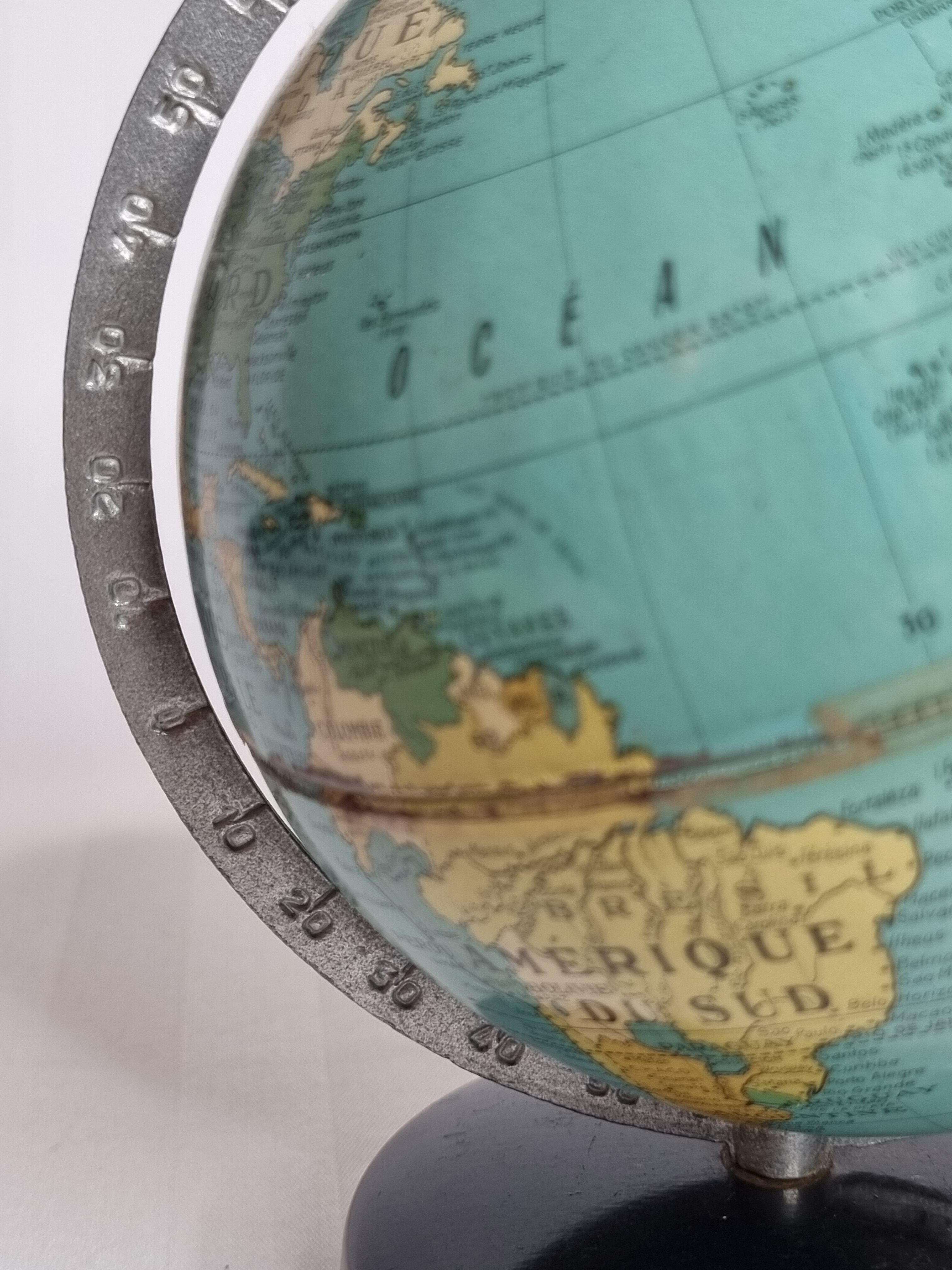 Globe earth "Taride" of the 50s-60s in metal on base, 17 cm