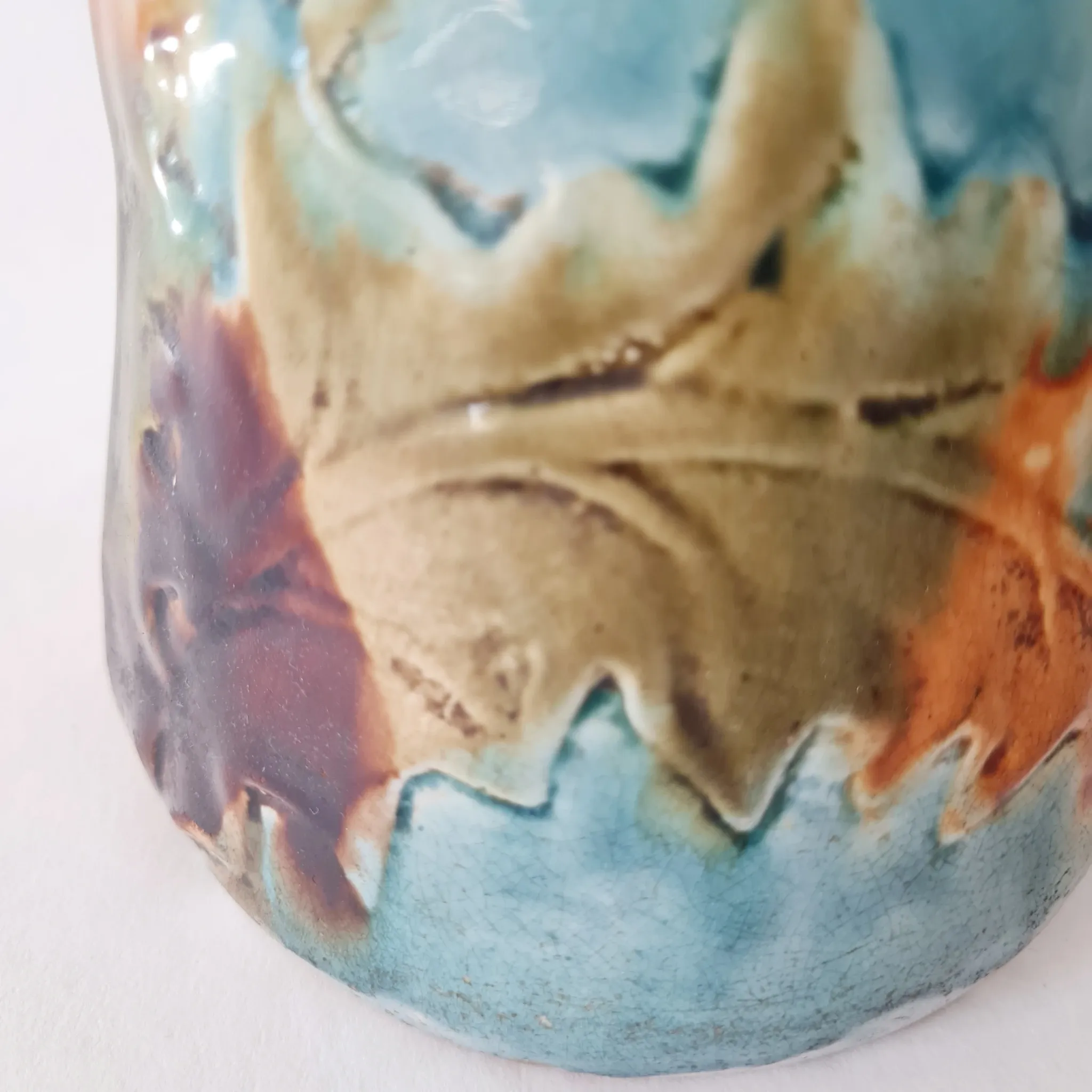 Old glazed stoneware pitcher - autumn