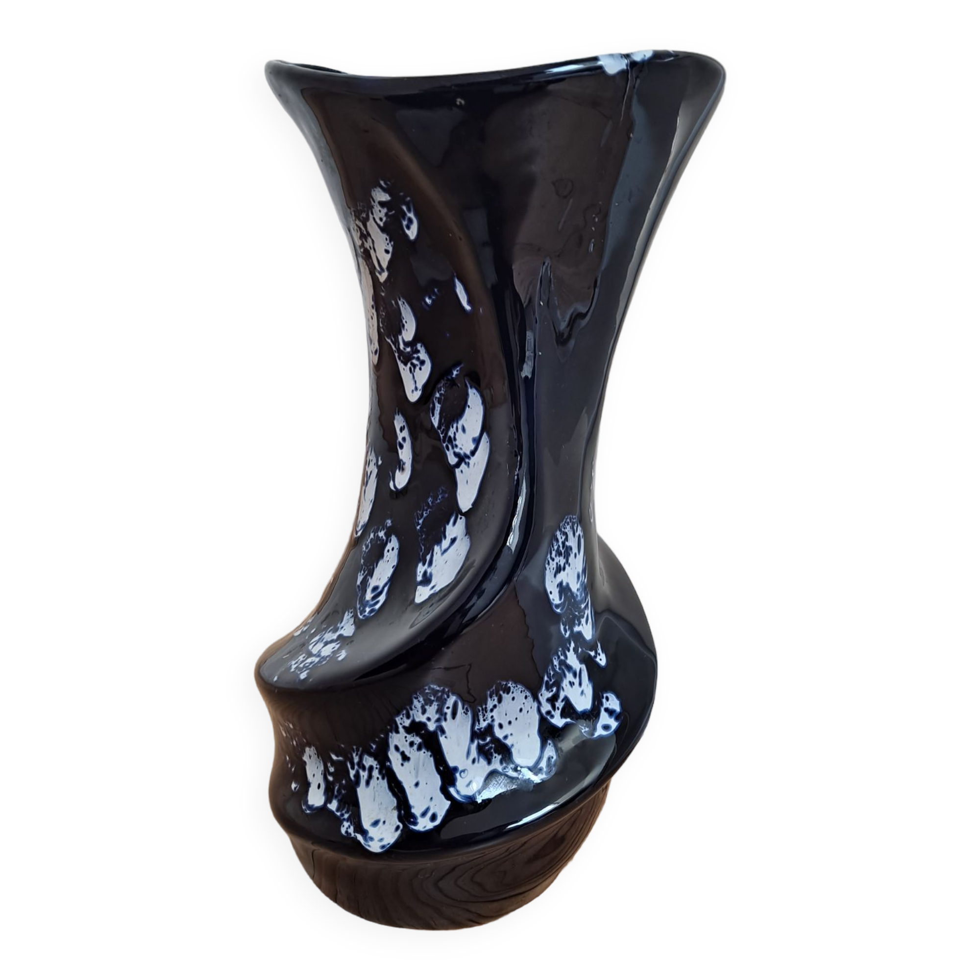 Blue freeform Vallauris vase