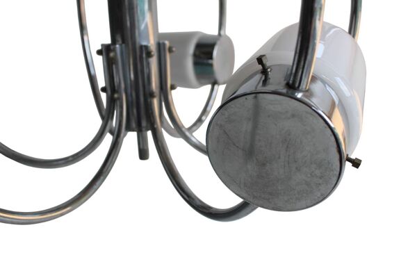 Plafonnier suspendu chromé élégant de style Space Age, années 1970