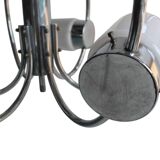 Space Age chrome-plated stylish pendant ceiling lamp, 1970s