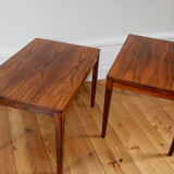 Paire de tables basses scandinaves vintage en palissandre 1960
