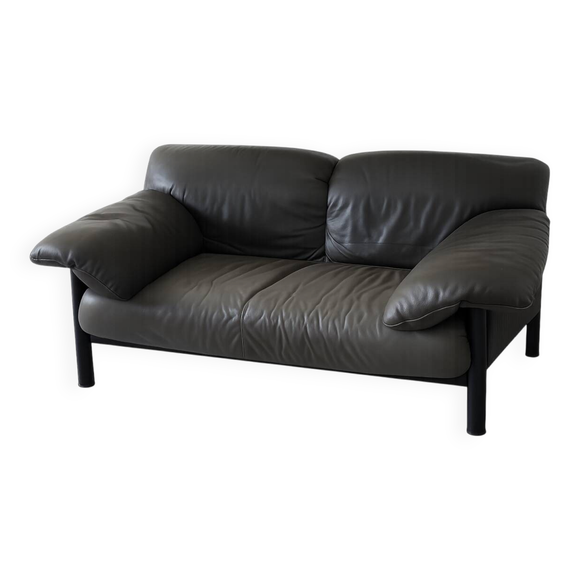 Leather sofa Pierluigi Cerri model Pausa, Poltronafrau