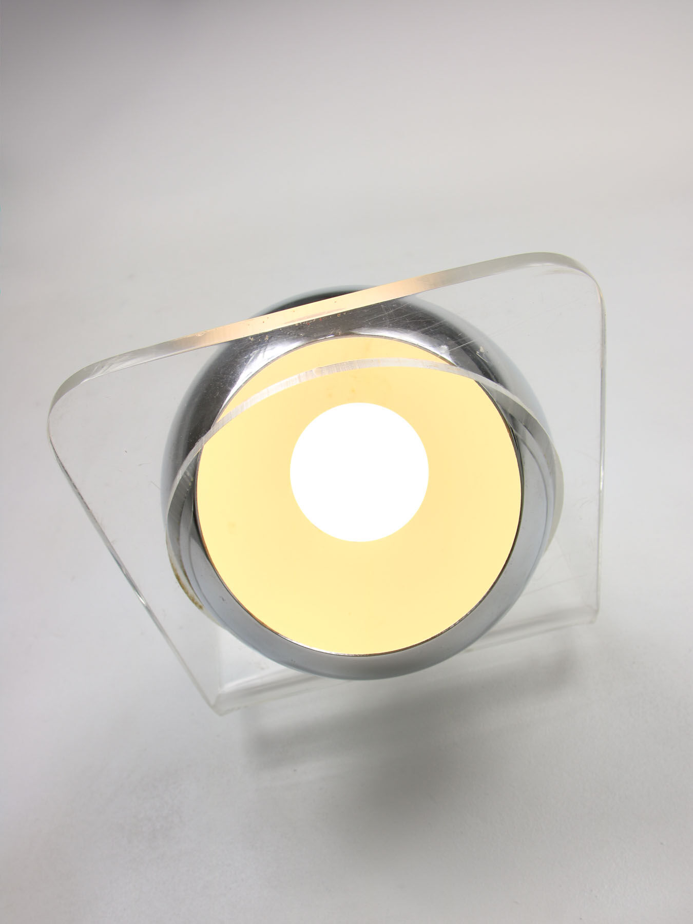 Vintage italian chrome eyeball wall lamp