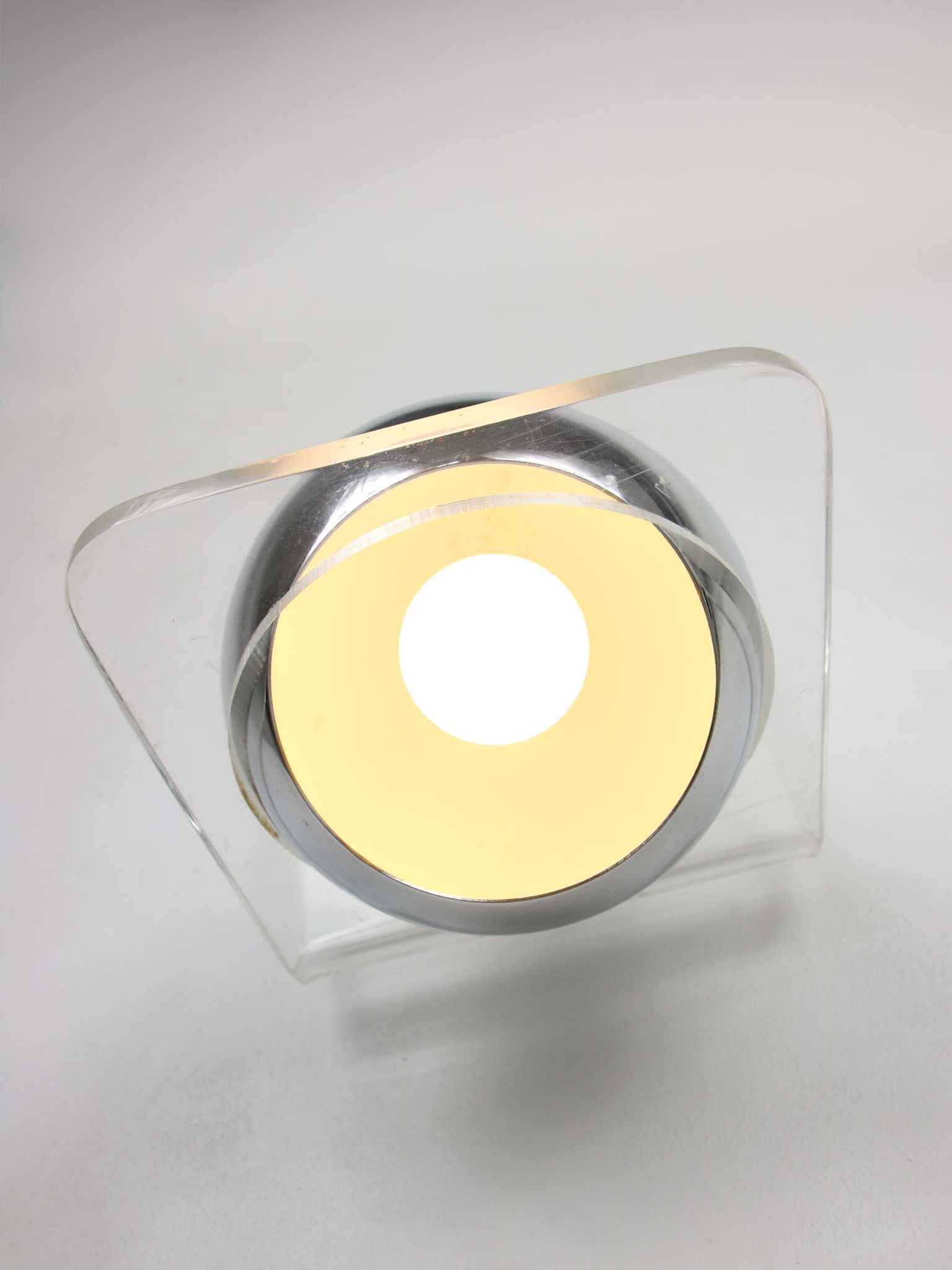 Vintage italian chrome eyeball wall lamp