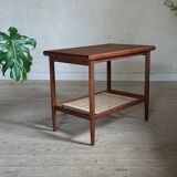 Vintage teak and rope magazine rack coffee table