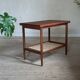 Table basse porte revue vintage en teck et corde