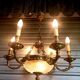 Exceptional bronze chandelier with 6 lights in Louis XIII style, in working condition - 7.5 kg