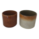 2 vintage khaki ceramic mugs