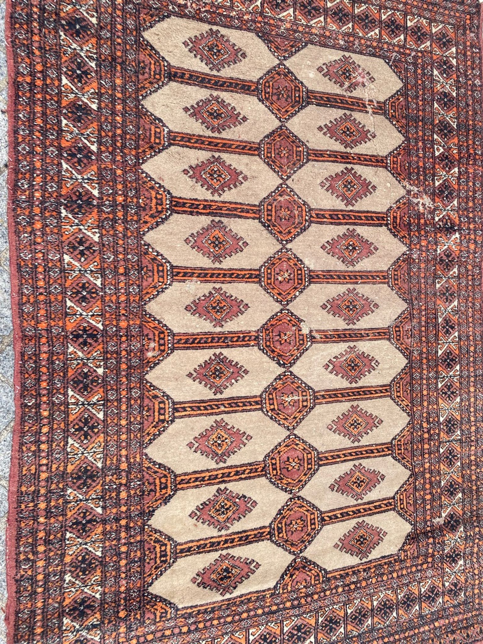 Tapis vintage pakistan dessins bokhara fait main 124x186 cm
