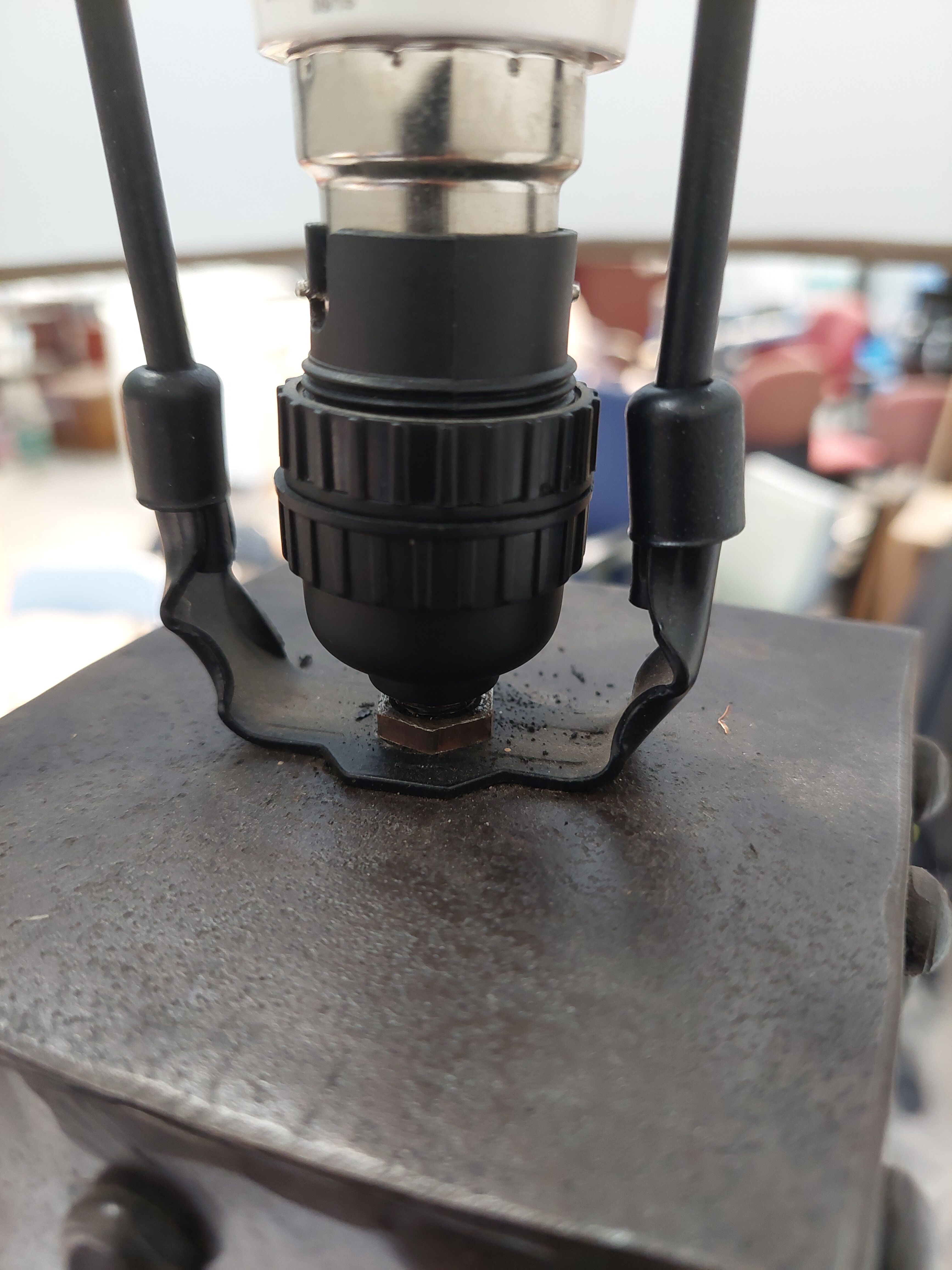 Dark brown industrial floor lamp