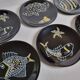 Set of 6 vintage plates with fish decoration after Robert Picault, 1960, 24 cm