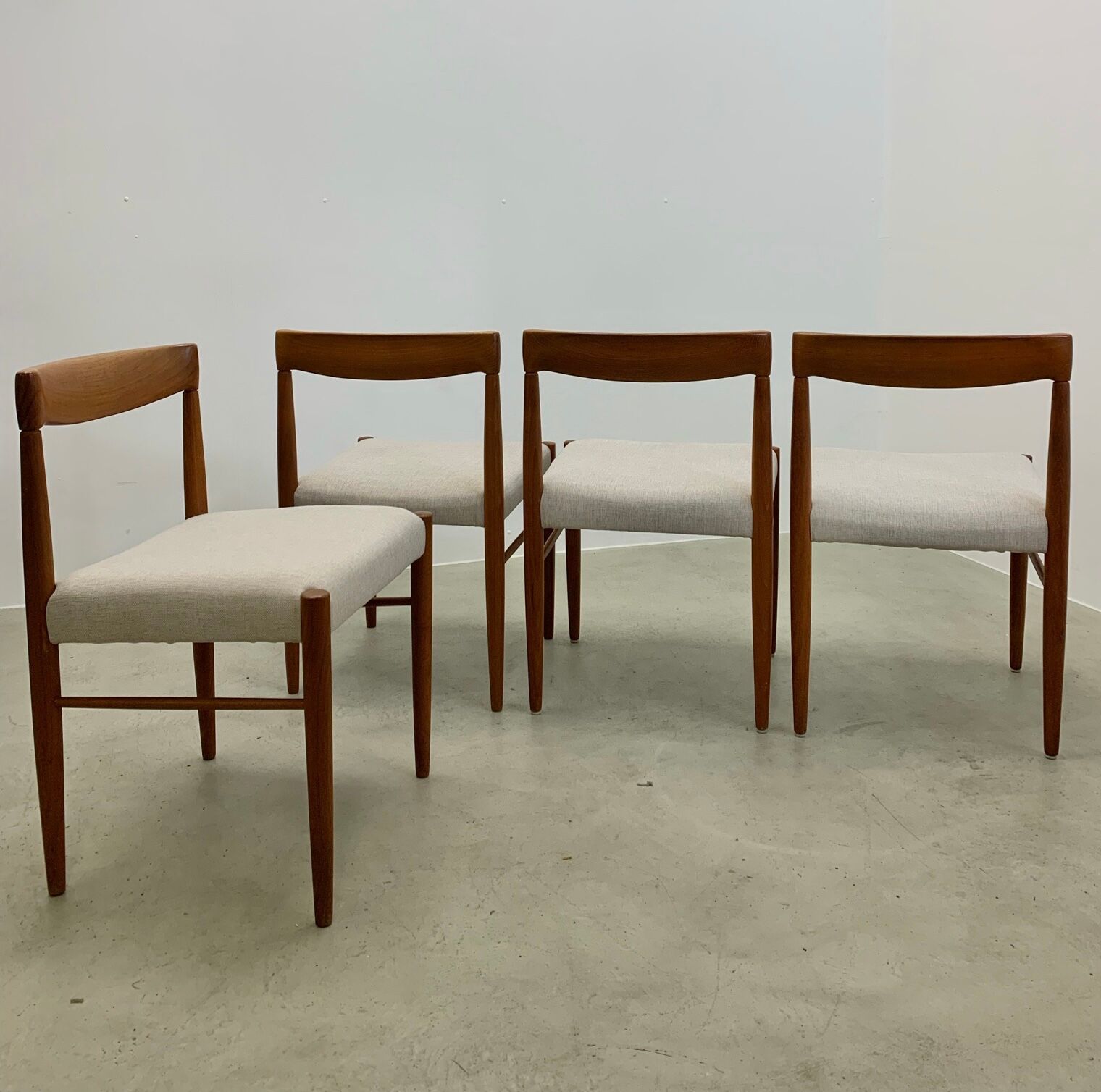 Danish midcentury teak dining chairs by H.W. Klein for Bramin 60s