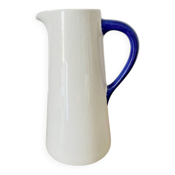 White and blue ceramic jug