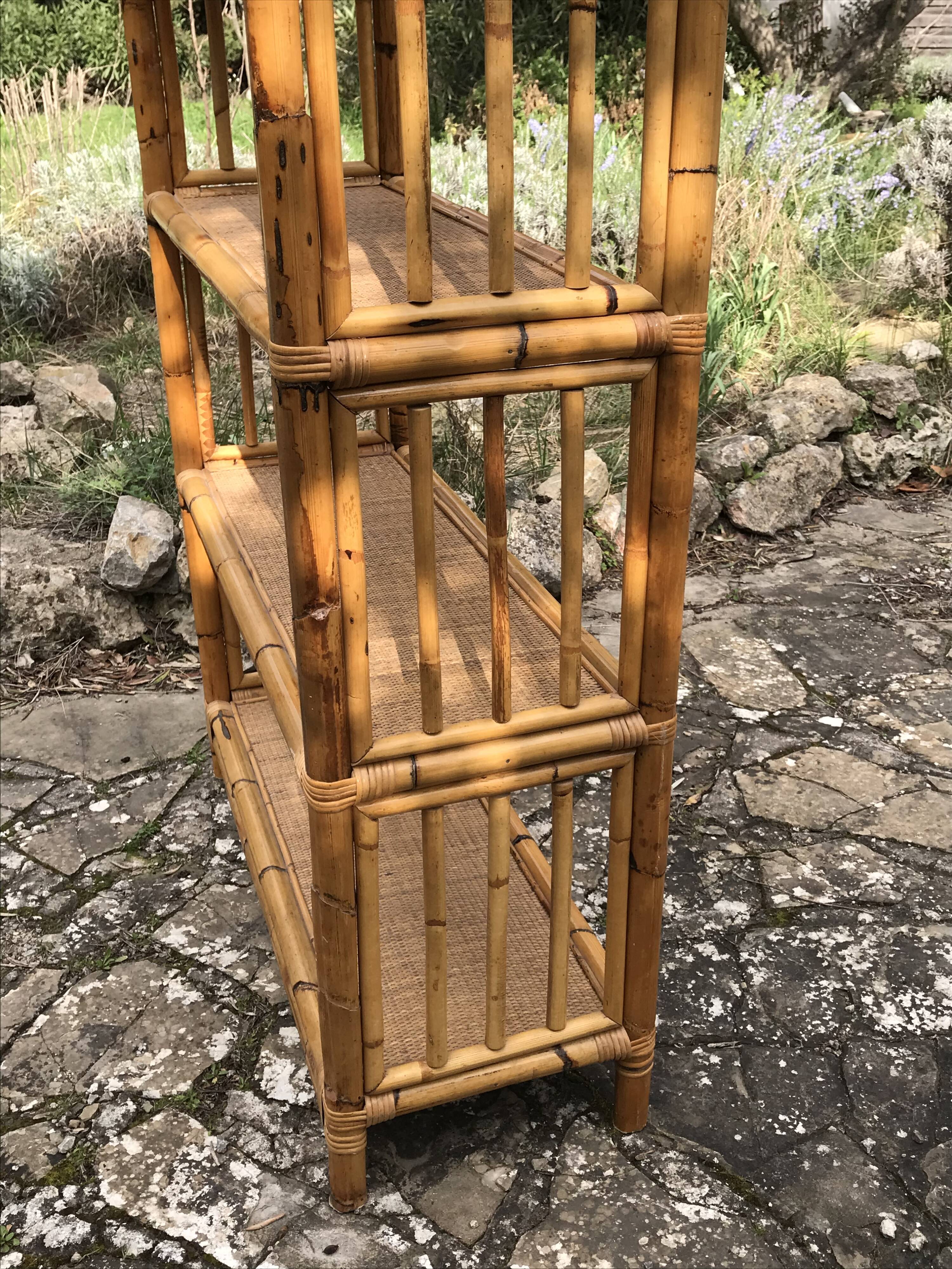 Vintage rattan library