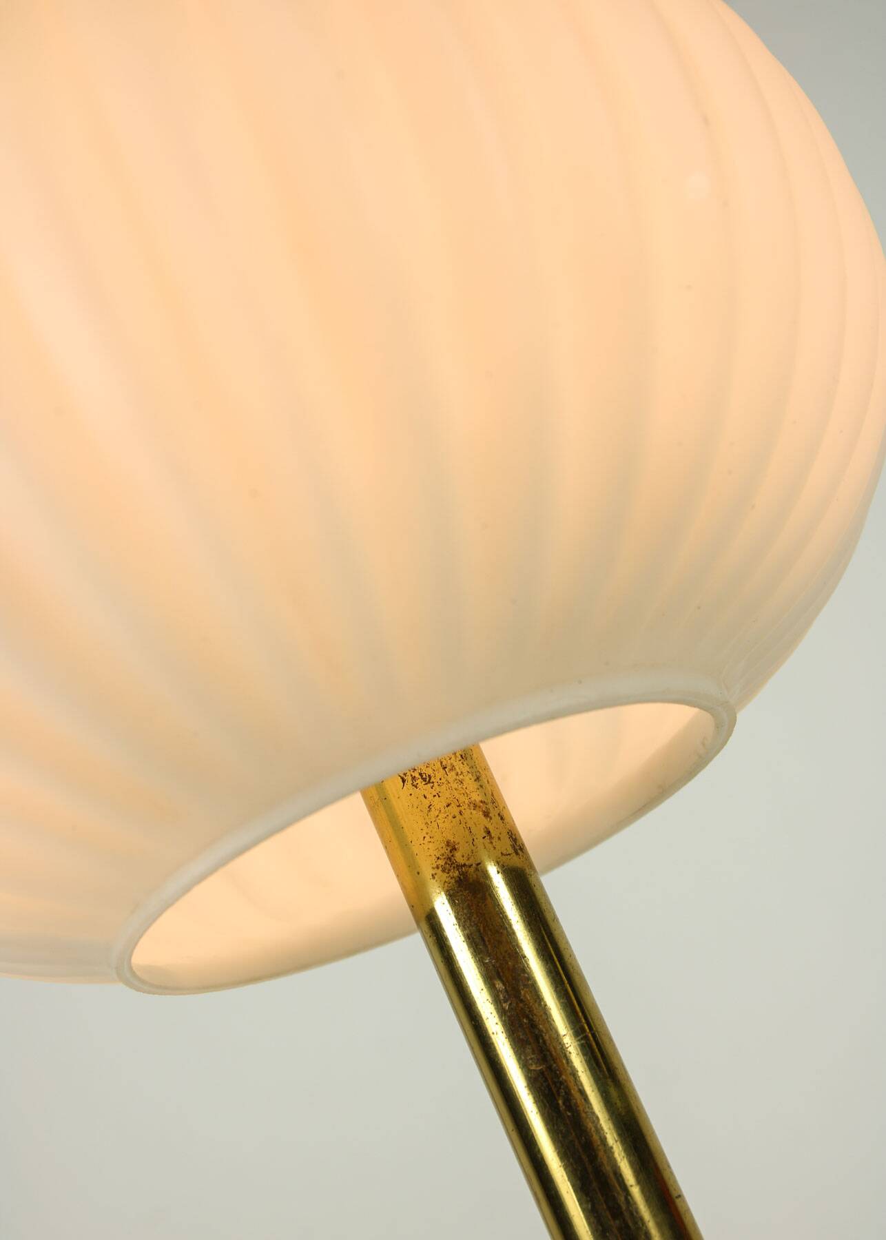 Mid-Century Brass & Glass Table Lamp