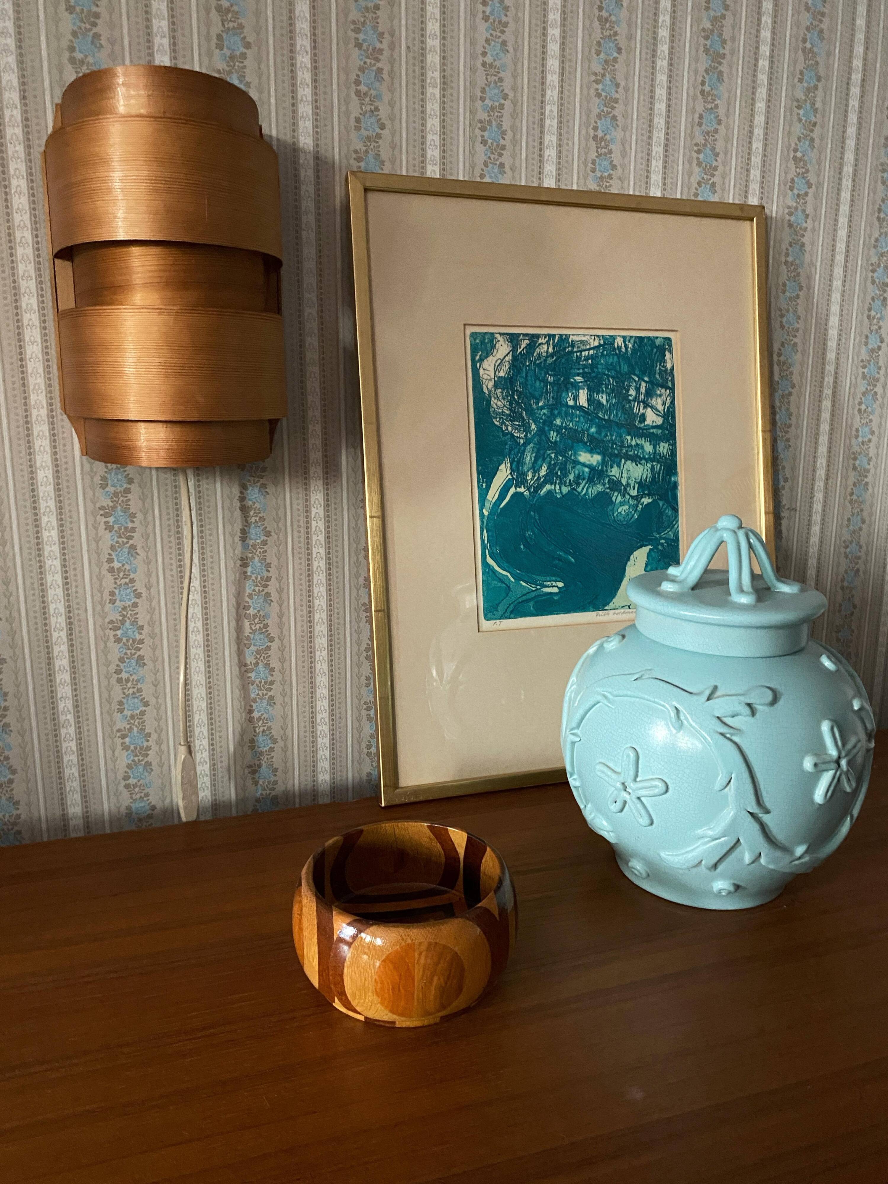 Mid-Century Modern Pine Veneer Wall Lamp by Translandia, Denmark 1960s