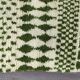 Handmade pure wool rug, green and white, size 140 x 260 cm