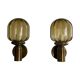 Pair of yellow glass and brass wall lights from the mid-century by N Leuchten, 1960s, Germany.