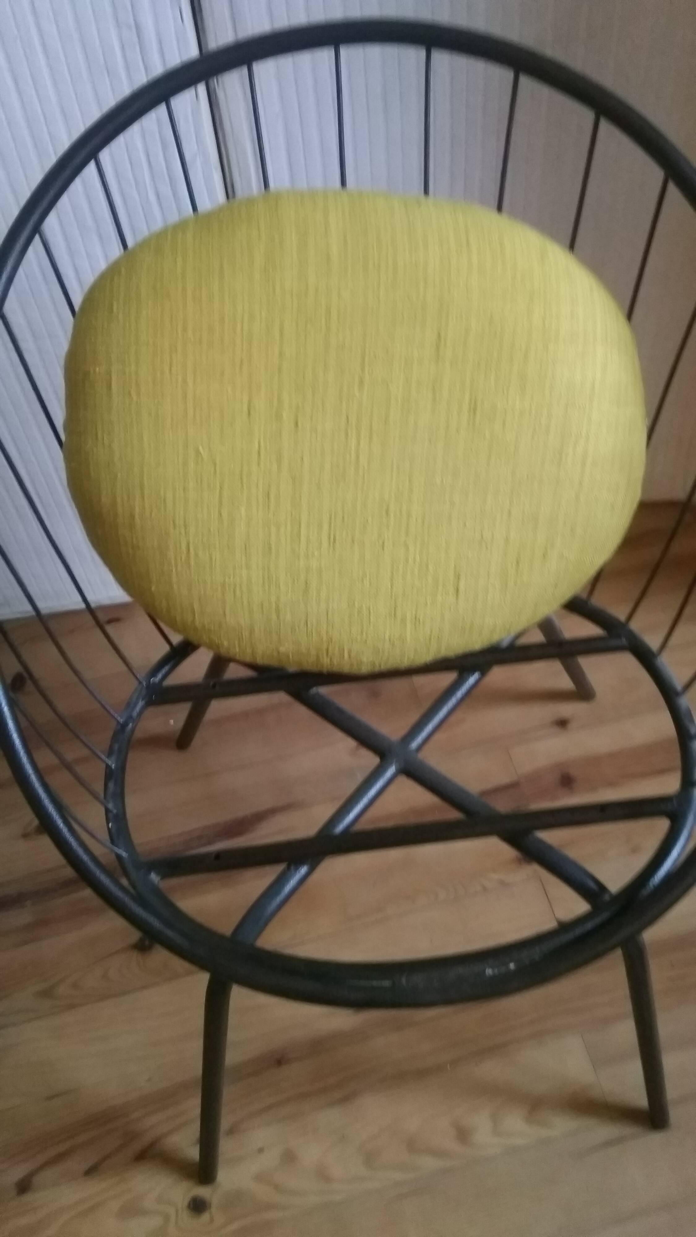 Basket chair, iron, 1950s.