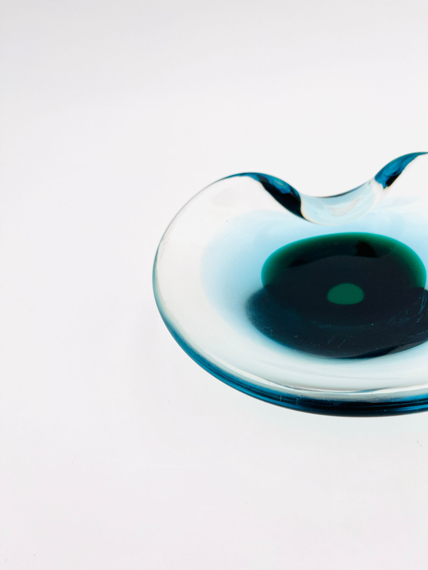 Murano Ashtray Galliano Ferro Sommerso Emerald Green 1960