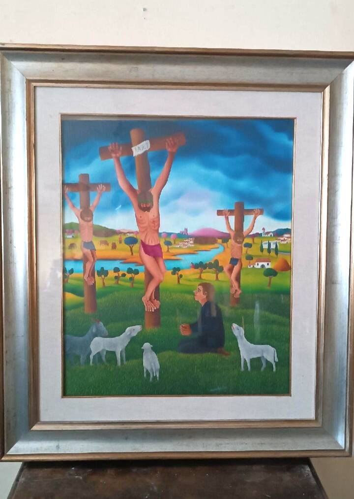 Oil painting on canvas Cesare Marchesini (Monza 1939) - Naive