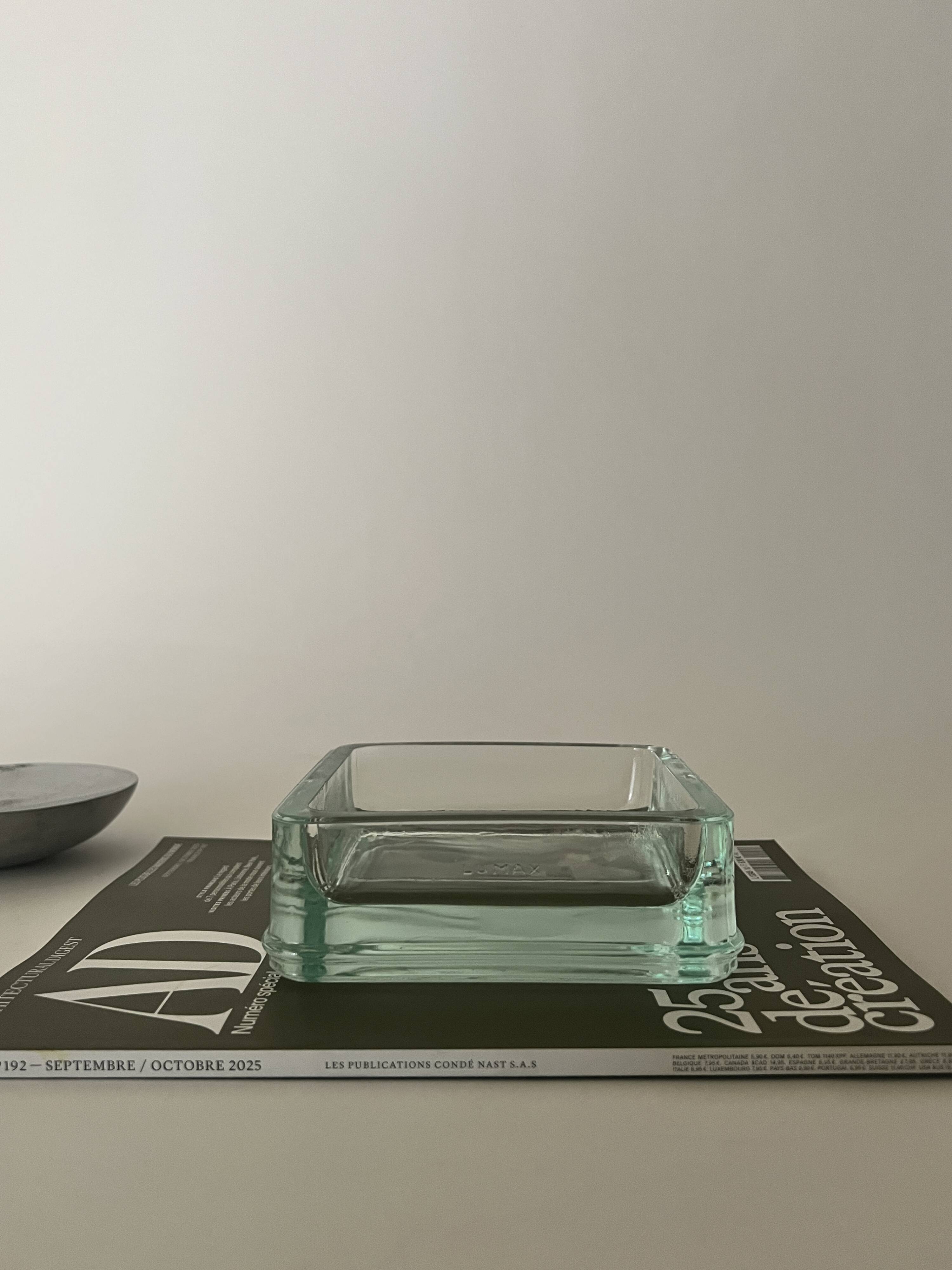 Lumax glass Bauhaus ashtray, 1970