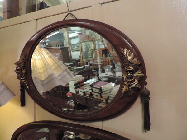 Miroir ovale années 25 30 64x45cm