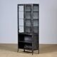 Vintage Glass & Iron Medical Cabinet, 1950s