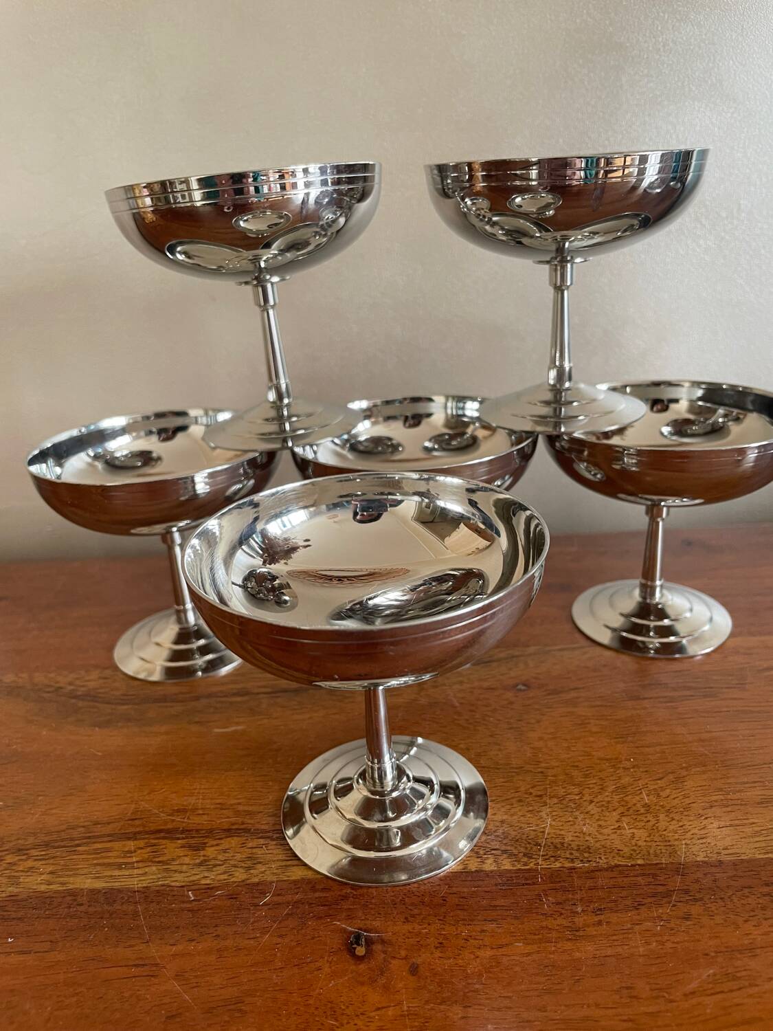 6 stainless steel cups