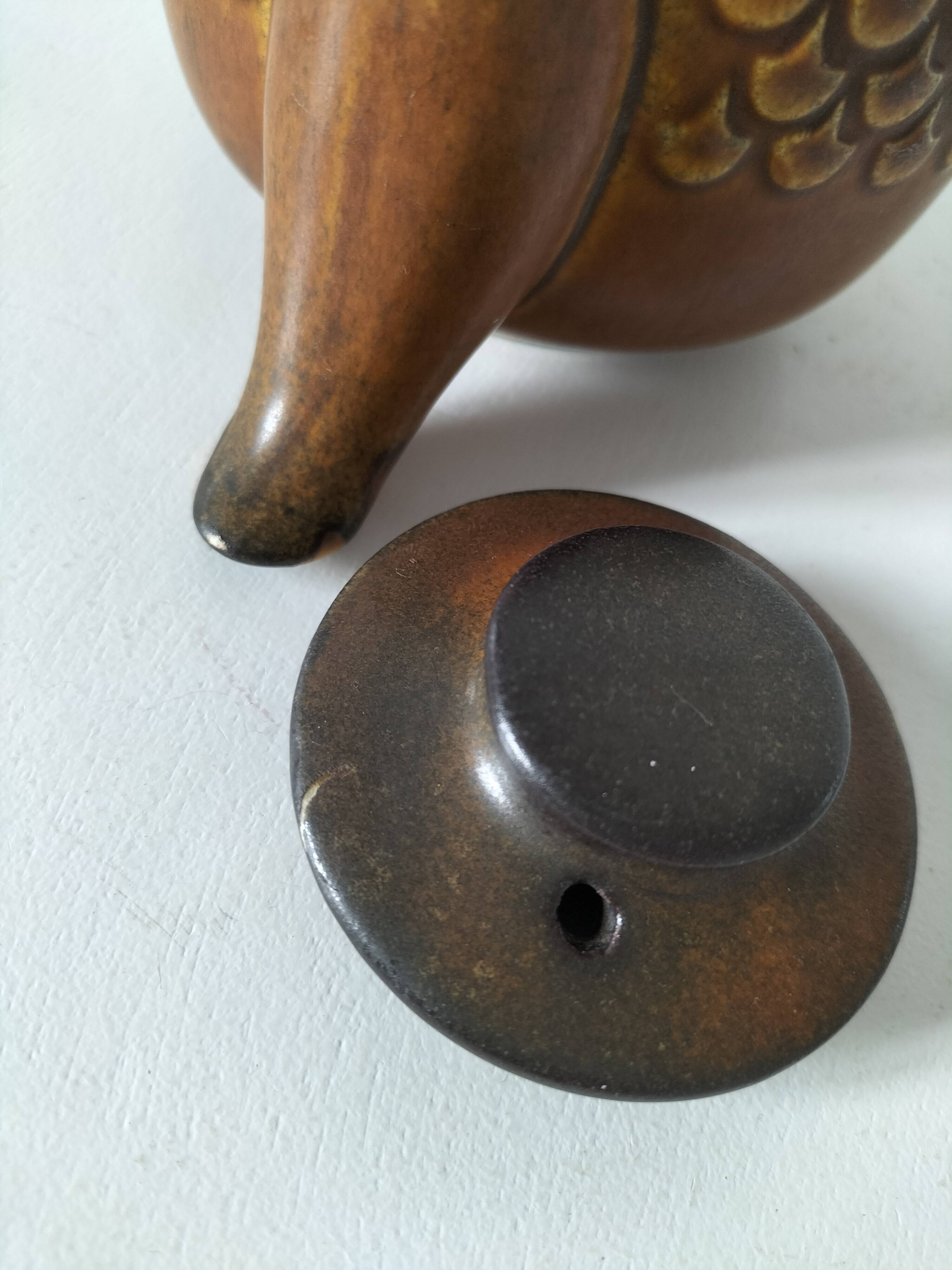 Vintage KW Feuerfest teapot – brown stoneware, 1960s–70s