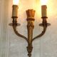 Elegant Pair French Antique Bronze Empire Arrow Style Double Wall Lights 4841