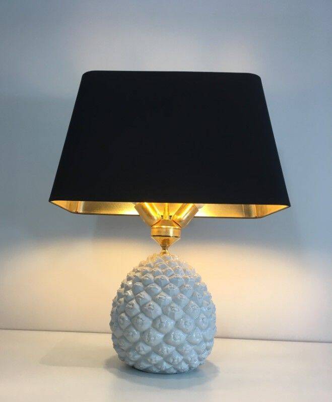 Designer pineapple lamp in porcelain