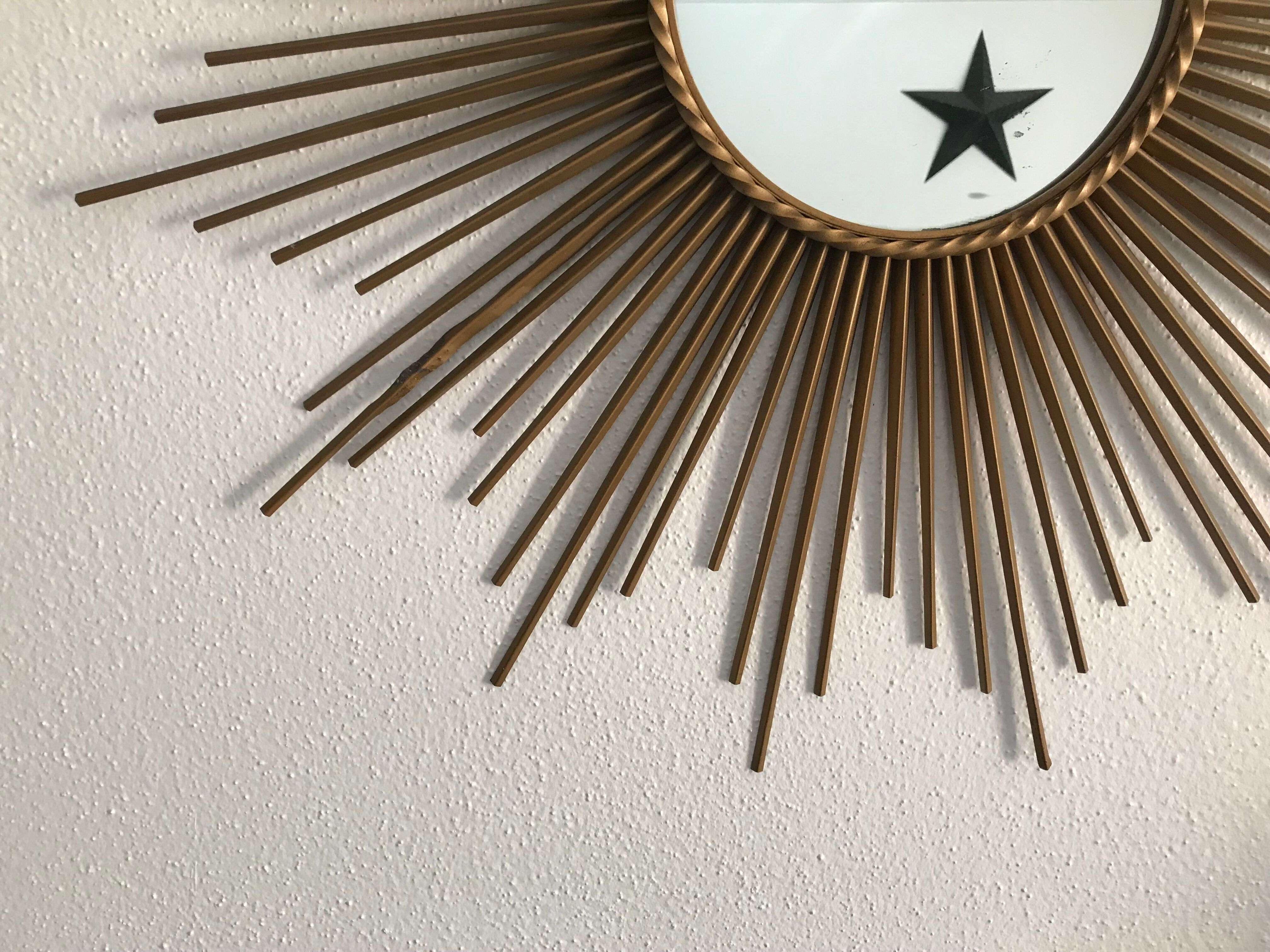 XXL mirror sun witch Chaty Vallauris 85 cm vintage deco design