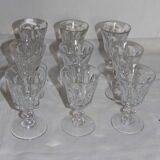 9 verres Baccarat a vin cristal deuxieme moitie XIXeme siecle modele d'harcourt