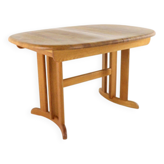 Danish design oak oval 2x extendable dining table 'Gludsted'