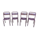 Série de 4 chaises en métal