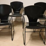 Series of 4 minimalist chairs model "EGOA 300" by Josep Mora