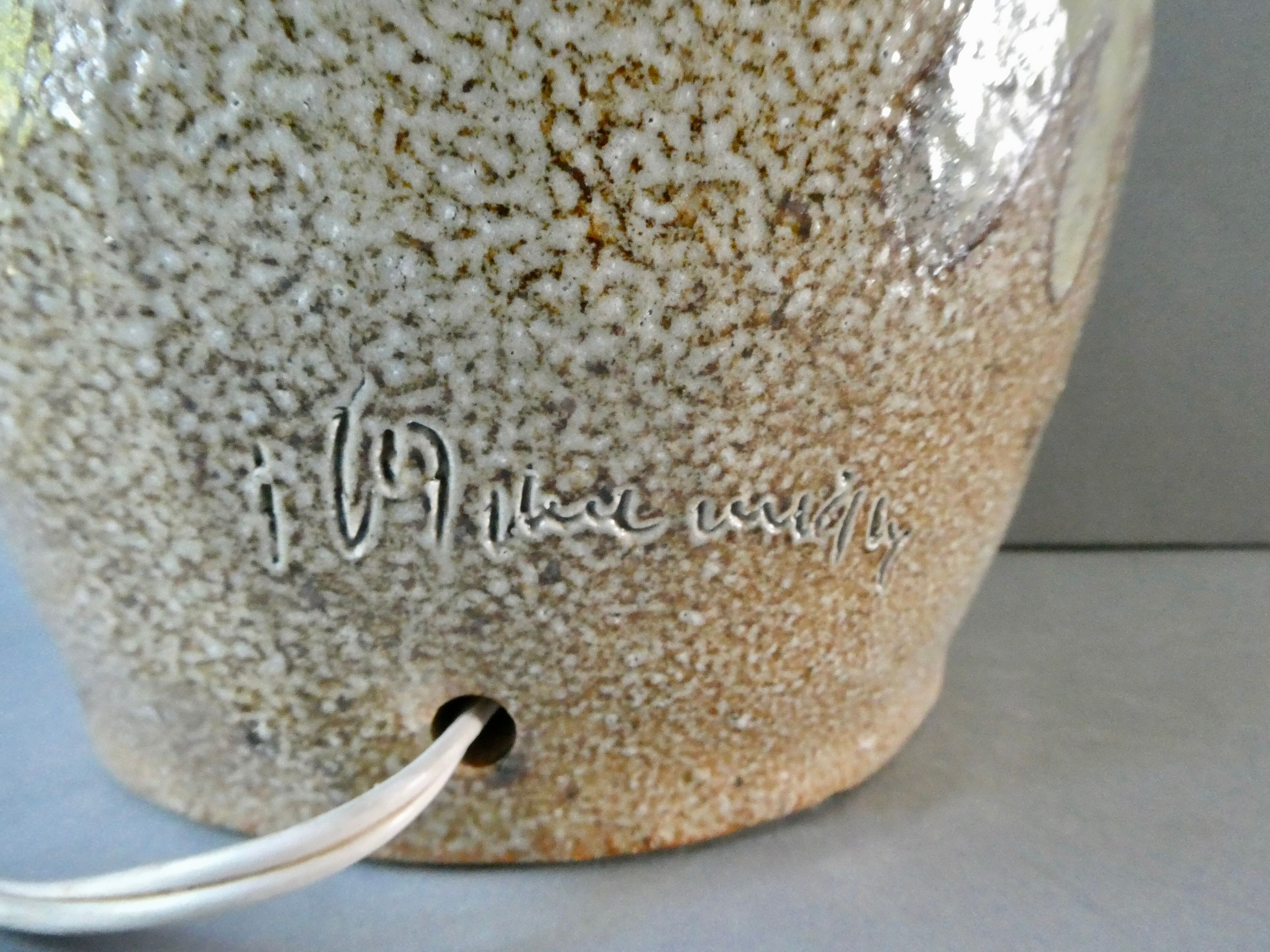 Ceramic lamp foot by Jean Claude Monange, 60s-70s