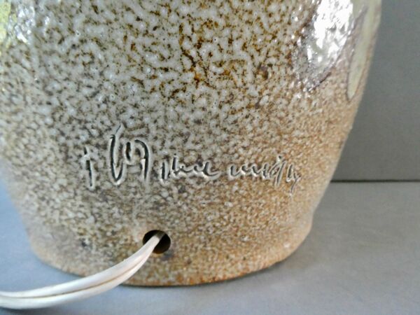 Pied de lampe en céramique par Jean Claude Monange, années 60-70