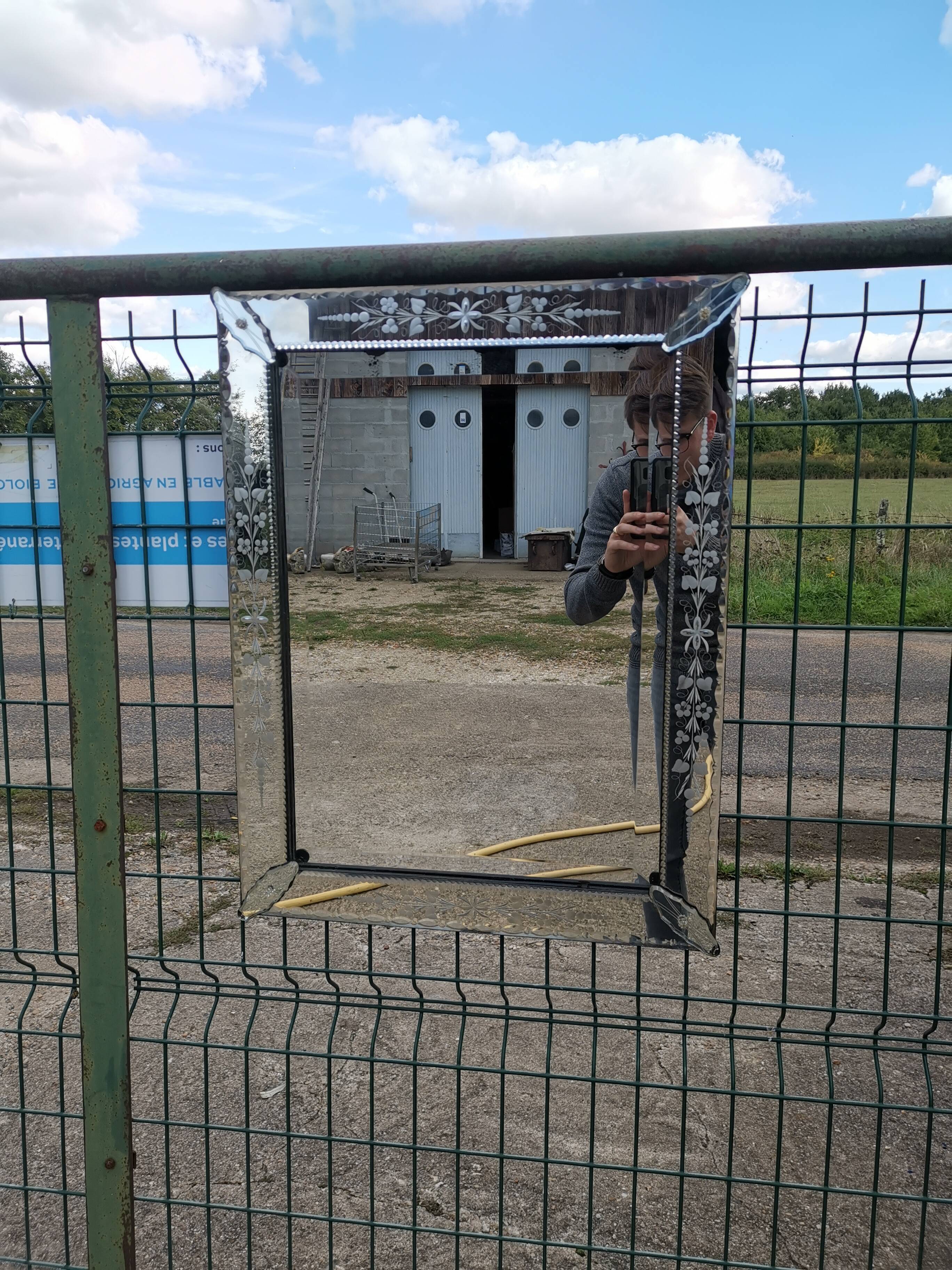 Venetian mirror vintage 1950s 52x67cm